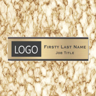 Your Company Logo Office Door Sign Faux Gold