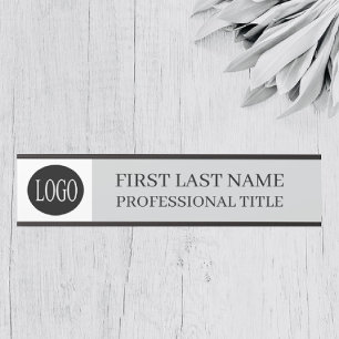 Your Company Logo Office Door Sign Grey