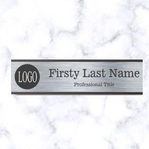 Your Company Logo Office Door Sign Metallic Look