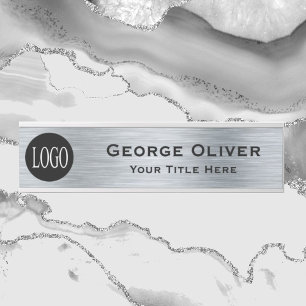 Your Company Logo Office Door Sign Metallic Look