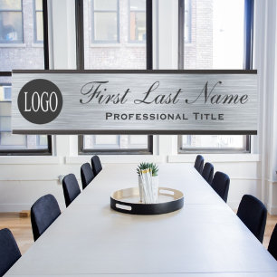 Your Company Logo Office Door Sign Silver Look