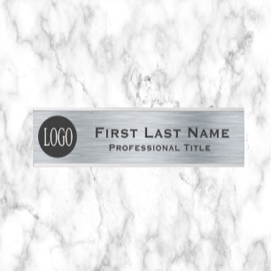 Your Company Logo Office Door Sign Silver Look