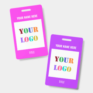 Your Company Logo or Photo Info Name Badge Example ID Badge