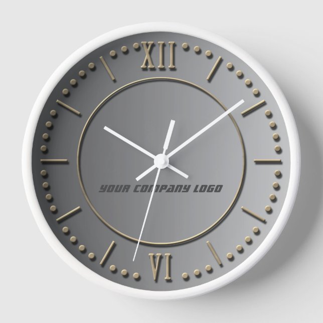 YOUR COMPANY LOGO,personalised,add your text Clock (Front)