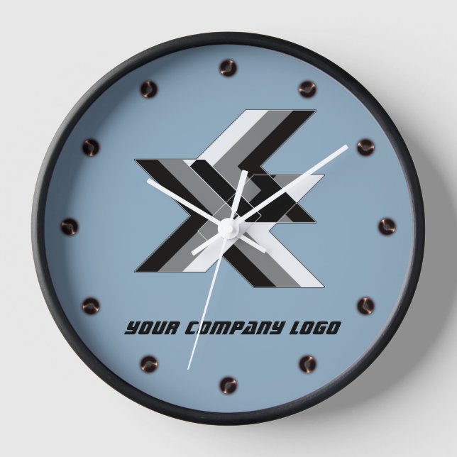YOUR COMPANY LOGO,personalised,add your text Clock (Front)
