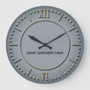 YOUR COMPANY LOGO,personalised,add your text Large Clock