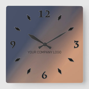 YOUR COMPANY LOGO,personalised,add your text Squar Square Wall Clock