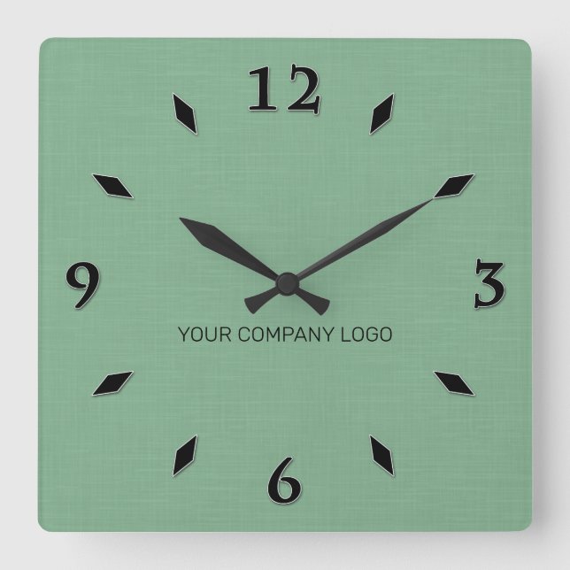 YOUR COMPANY LOGO,personalised,add your text Squar Square Wall Clock (Front)