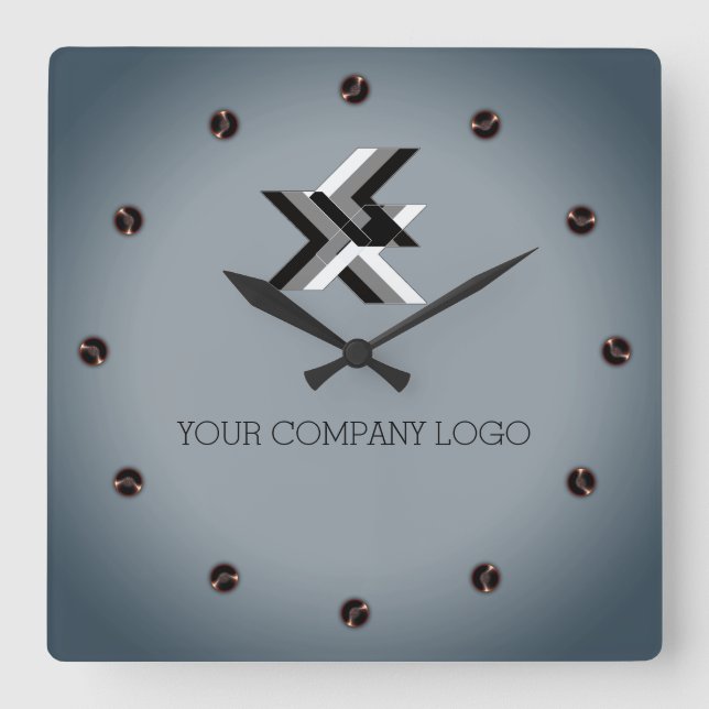 YOUR COMPANY LOGO,personalised,add your text Square Wall Clock (Front)