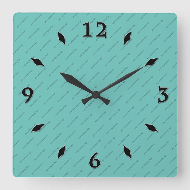 your company logo personalised square wall clock (Front)