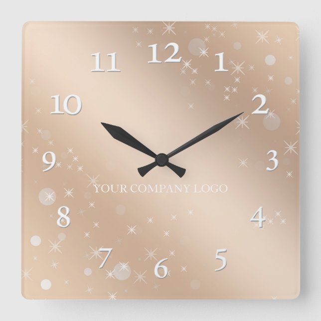 YOUR COMPANY LOGO,personalized,add your text Squar Square Wall Clock (Front)