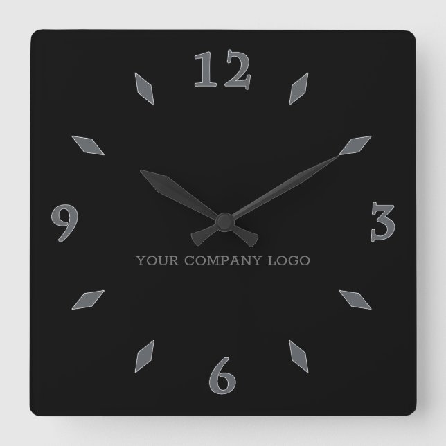 YOUR COMPANY LOGO,personalized,add your text Square Wall Clock (Front)