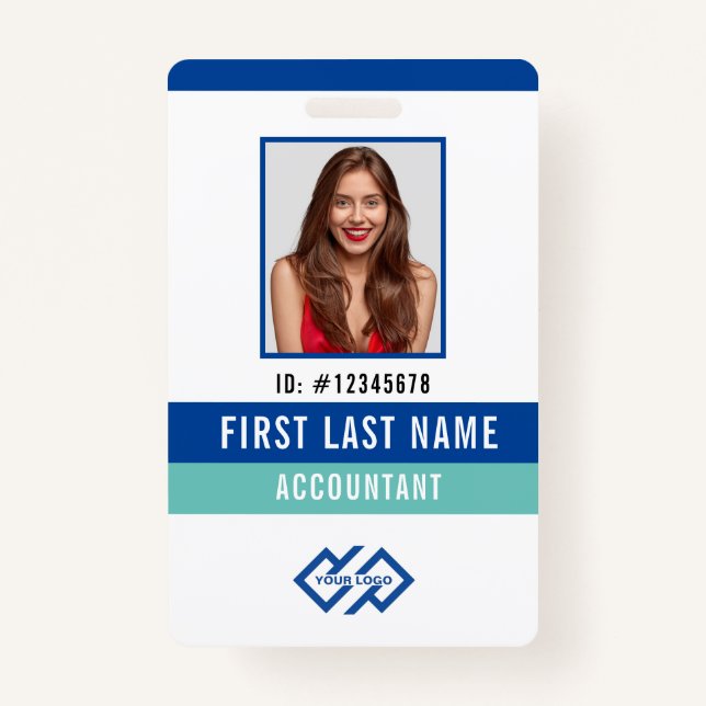 Your Company Logo Photo Name ID Badge (Front)