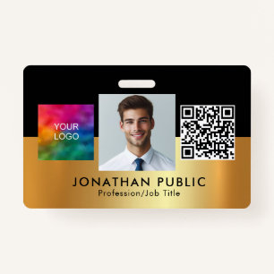 Your Company Logo QR Code Employee Photo ID Badge