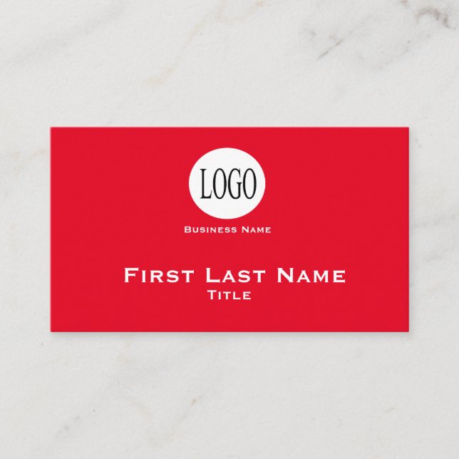 Your Company Logo Red Business Cards (Front)