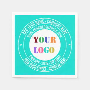 Your Company Logo Text and Colours Business Napkin