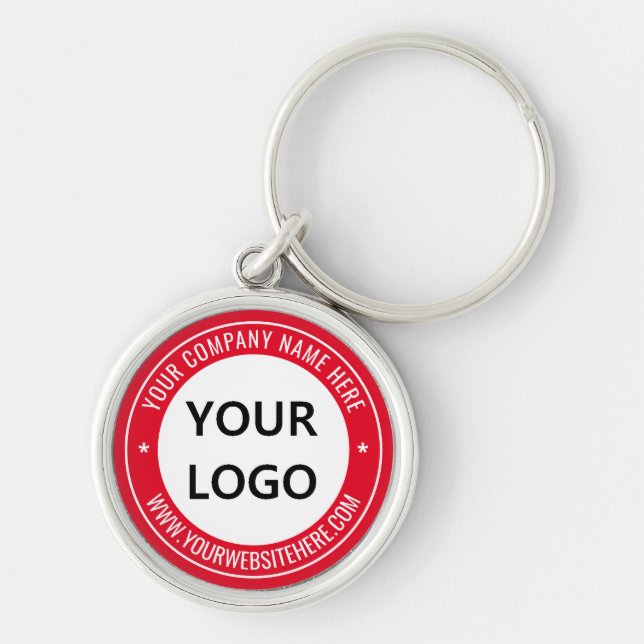 Your Company Logo Text and Colours Keychain (Front)