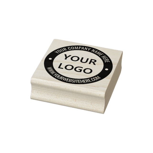 Your Company Logo Text Round Rubber Stamp Template (Stamp)