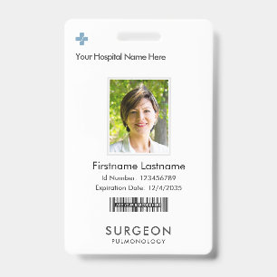 Your Company Logo White Modern Name Tag Badges ID Badge