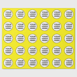 Your Company Logo - Yellow Background Wrapping Paper