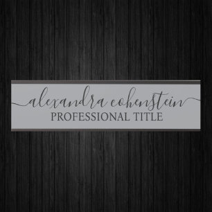 Your Company Office Door Sign Black and Grey