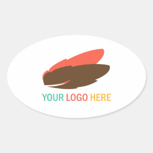 Your company or business logo large promotional oval sticker
