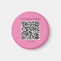 Your Company QR Code For Website Pink Magnet