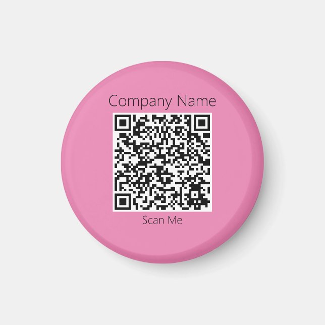 Your Company QR Code For Website Pink Magnet (Front)