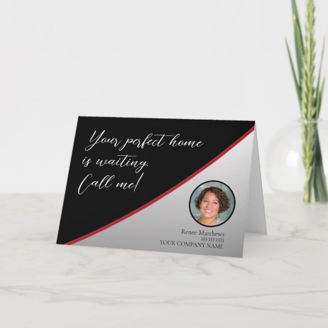 Your Company Real Estate Photo Business Note Card (Front)