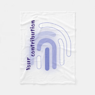 Your Contribution Neon Fingerprint Light Sticker Fleece Blanket