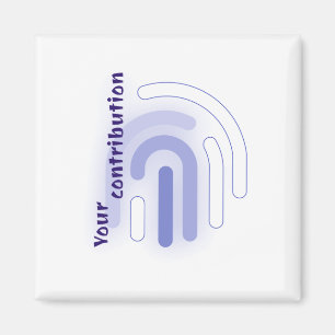 Your Contribution Neon Fingerprint Light Sticker Magnet