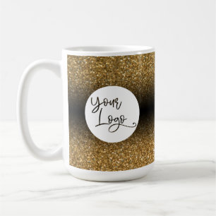 Your Corporate Logo, Gold and Black Ombre Coffee Mug