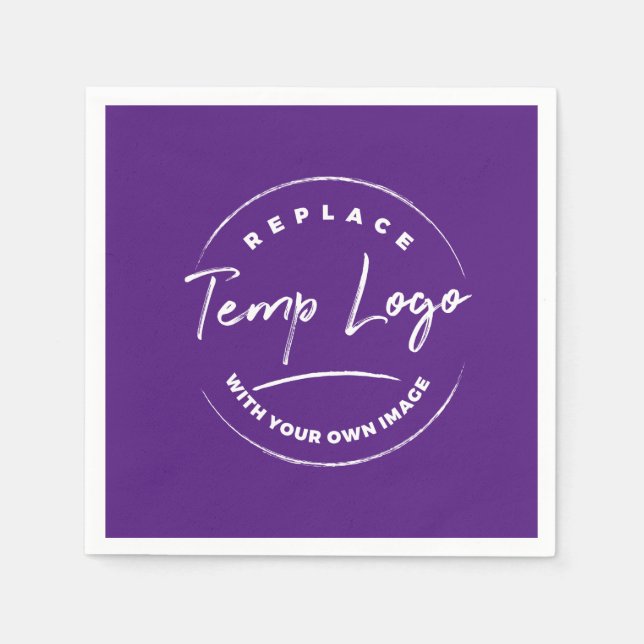 Your Corporate Logo or Image Royal Purple Napkin (Front)