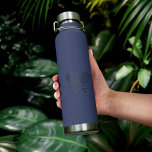 Your Country Club Name Navy Blue Logo Tennis Team Water Bottle<br><div class="desc">Easily customise this water bottle by adding your club or society name by clicking the "Personalise" button. You can change the fonts, and colour by clicking the "Edit with Design tool". Perfect for any club, business, or school society. Order as many or as fewer as required. There's no setup fee...</div>