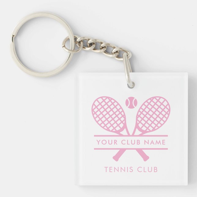 Your Country Club Name Tennis Team Any Colour Key Ring (Front)