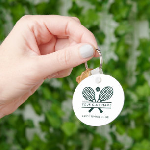 Your Country Club Tennis Team Green Logo Custom Key Ring