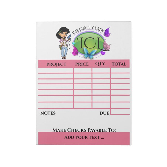 Your Crafty Invoice Notepad (Rotated)