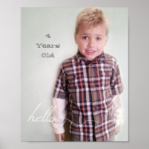 Your Custom 8" x 10" Cute Hello and Year Poster