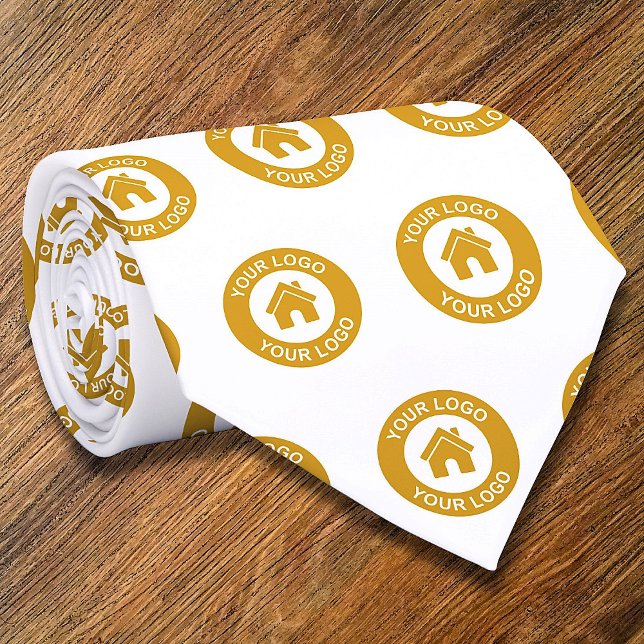 Your Custom Business Logo White Promotional Tie (Creator Uploaded)