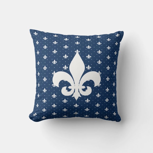 Your custom color, Fleur-de-lis Pattern Cushion (Front)