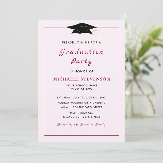 Your Custom Colour Graduation Invitation Template (Standing Front)