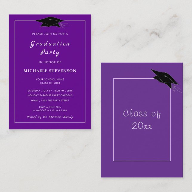 Your Custom Colours Graduation Invitations Example (Front/Back)