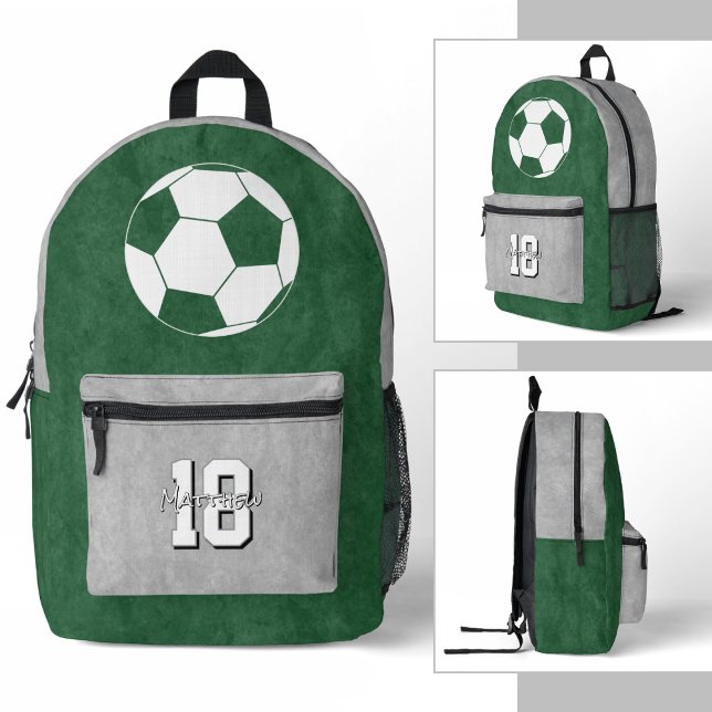 your custom colours soccer athlete printed backpack (Soccer backpack - 3 views)
