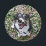 Your Custom Dog Photo Pet Round Clock<br><div class="desc">Personalise with your own dog's photograph on this custom pet wall clock and customise with their name at the bottom. A beautiful personalised gift for a dog or cat owner to immortalise their love.</div>