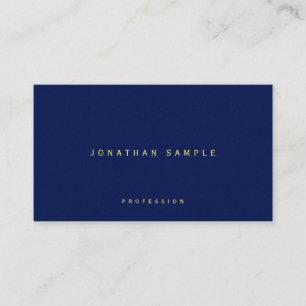 Your Custom Gold Colour Text Luxury Thick Blue Business Card