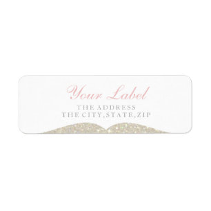 Your Custom Label - Glittered Crest Fab White Gold