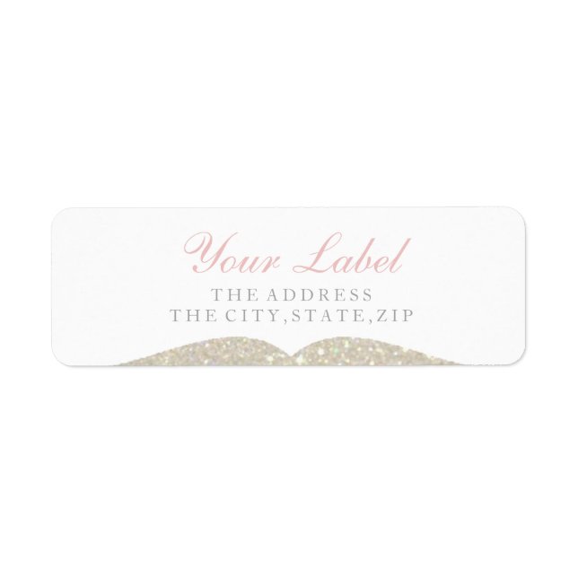 Your Custom Label - Glittered Crest Fab White Gold (Front)