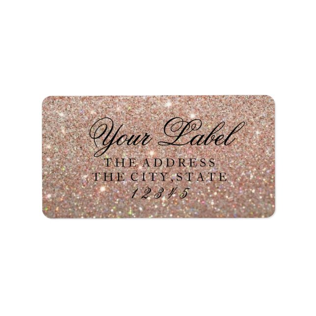 Your Custom Label - Rose Gold Glitter Fab (Front)