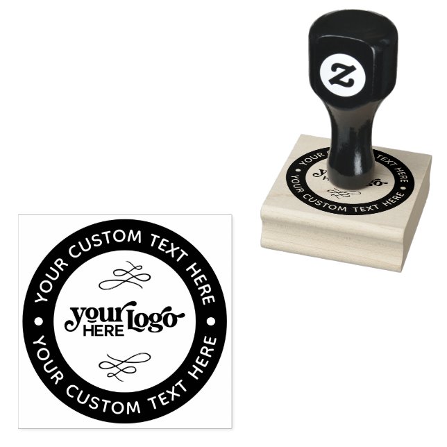 Your Custom Logo  Personalised Monogram or Text Rubber Stamp (Stamped)