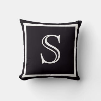 Your Custom monogram dark blue purple Cushion